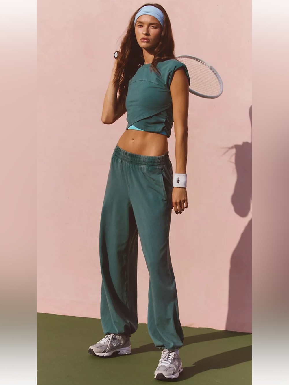 Free People FP Movement hot shot crossover set Evergreen NWT XL